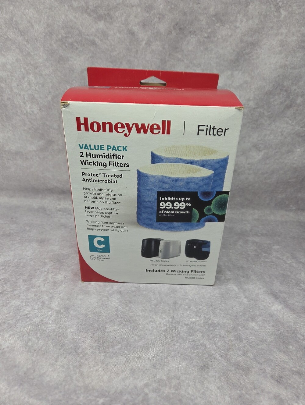 (2)Honeywell Protec Antimicrobial Humidifier Wicking Filter HC888 Type C